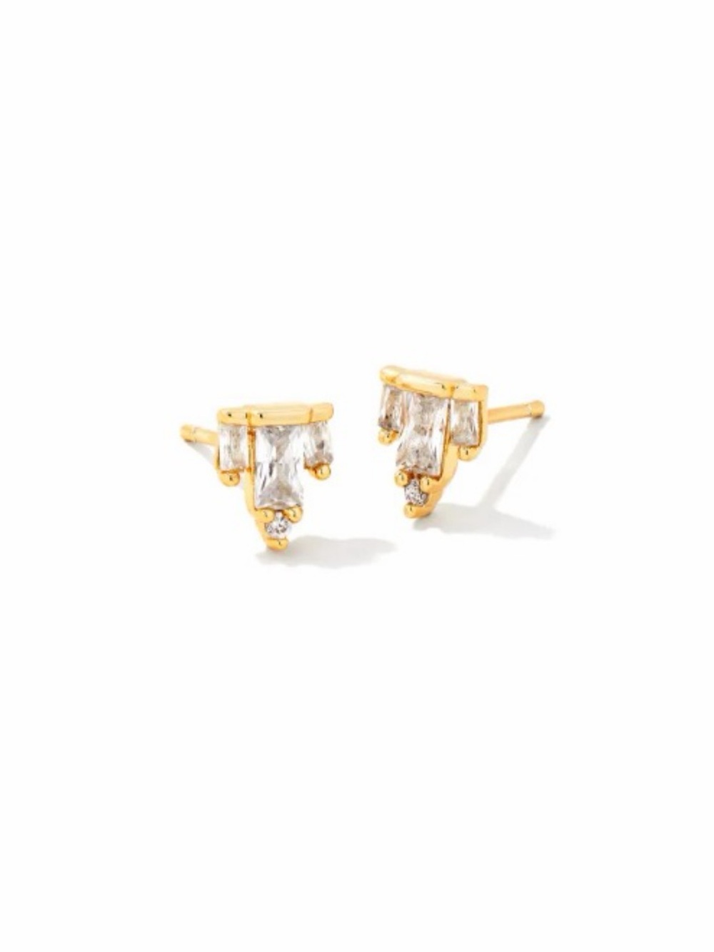 Kendra Scott Juliette Gold Stud Baguette Cluster Earrings